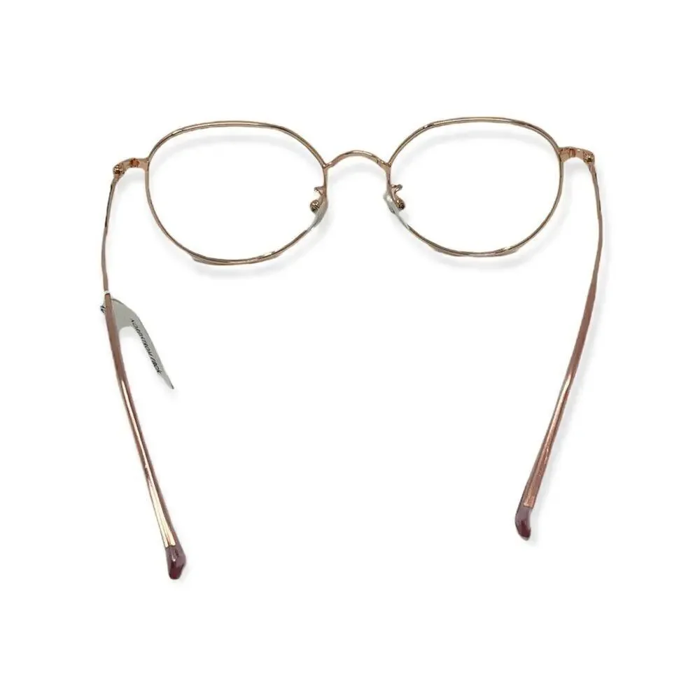 BP 50mm Round Blue Light Filtering Wire Frame Glasses in Pink NWT